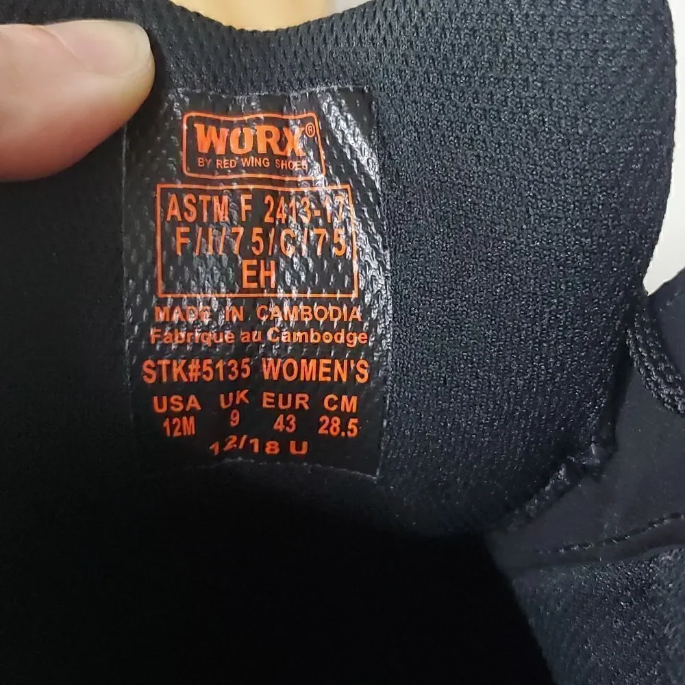 Worx by Red Wing Women's Shoes Slip Resistant Black Work Oxfords Size 12